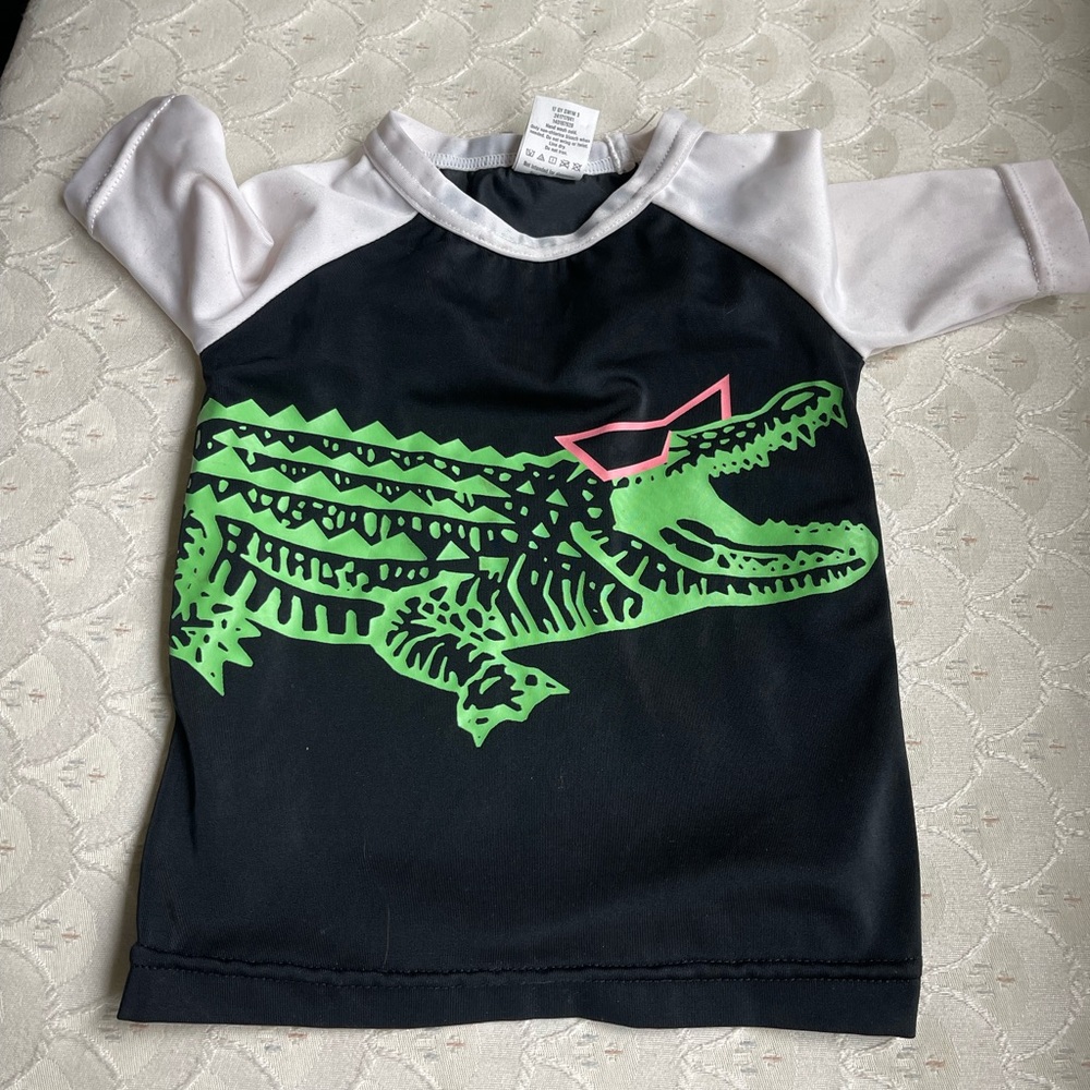 Gymboree Baby Alligator Size 6-12 months Short Sleeve Rash Guard Top